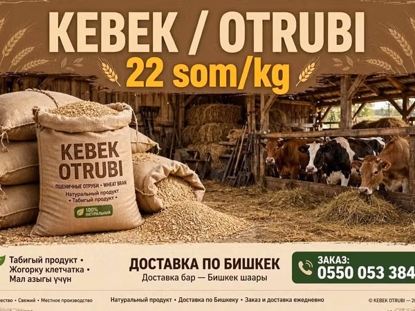 Пшеничные отруби KEBEK OTRUBI Фасовка: мешки (на фото — поставки в