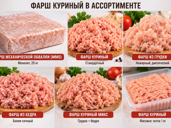 Фарш куриный в ассортименте