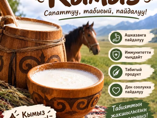 КЫМЫЗ!!! КЫМЫЗ!!! СААМАЛ КЫМЫЗ!!! Ден соолукту чыңдап имунитетти