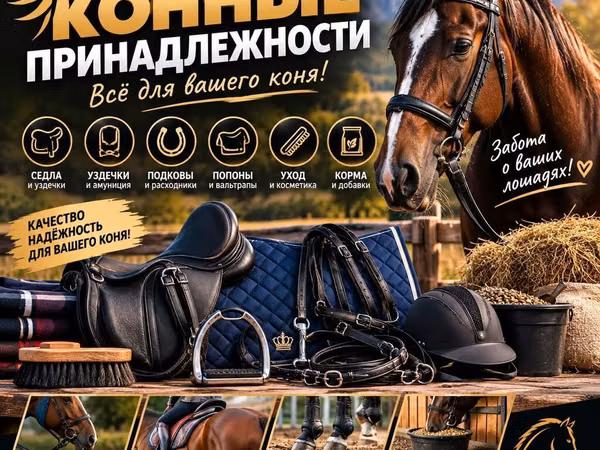 Конные принадлежности — всё для вашего коня! Ассортимент: - Седла и