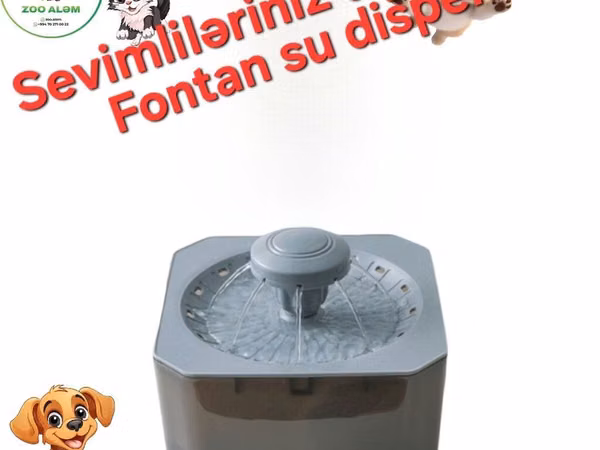 Fontan tipli su dispenseri Pişik və itlər üçün - Axarlı su sistemi