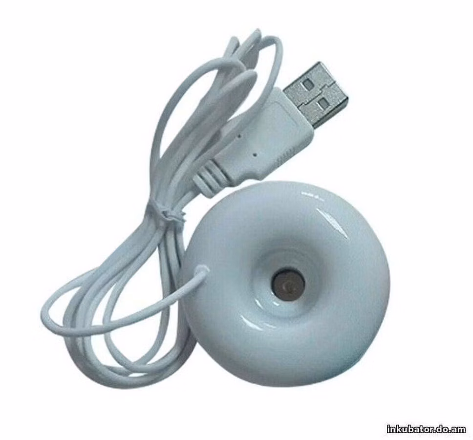 Увлажнитель воздуха от USB - Пончик, белый Использовать аксессуар