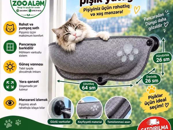 Pişik üçün yataq (lejanka) Şəkildəki məhsul pişiklər üçün nəzərdə