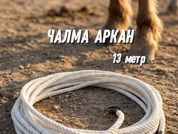 Чалма аркан для лошадей - Длина: 13 метров - Прочный кручёный трос