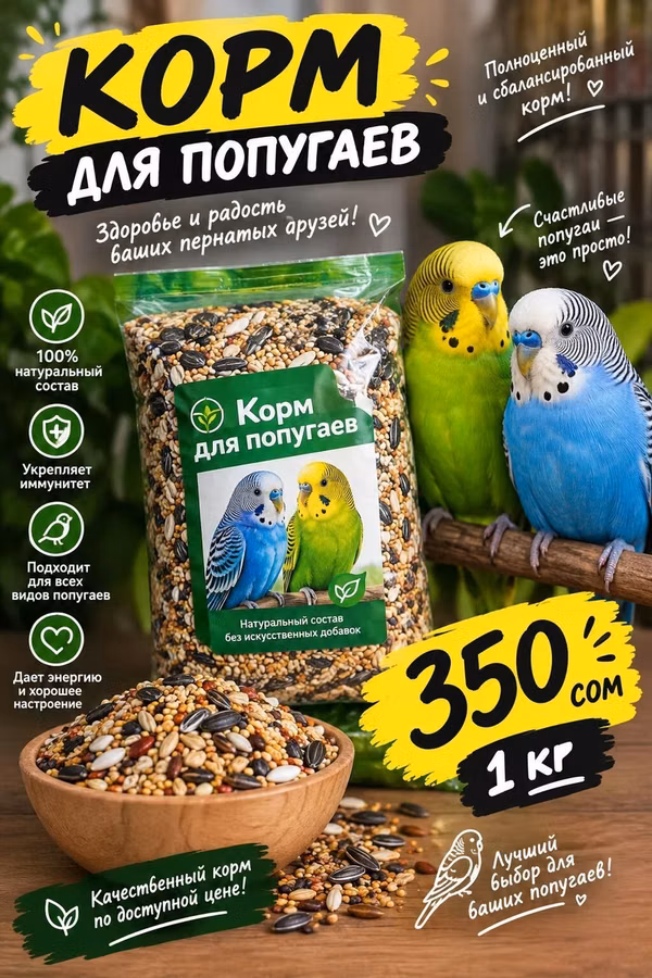 Коом для попугаев 1 кг 350 с
