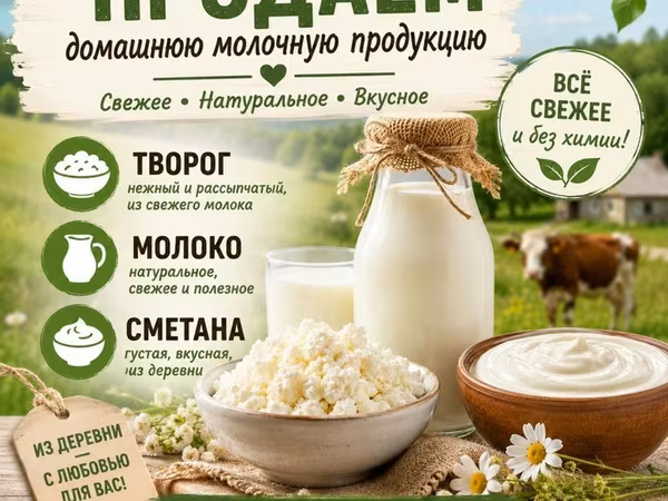 Совхоз Фрунзе Домашняя молочная продукция из деревни — свежее